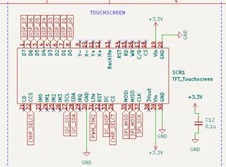 TFT touchscreen interface section